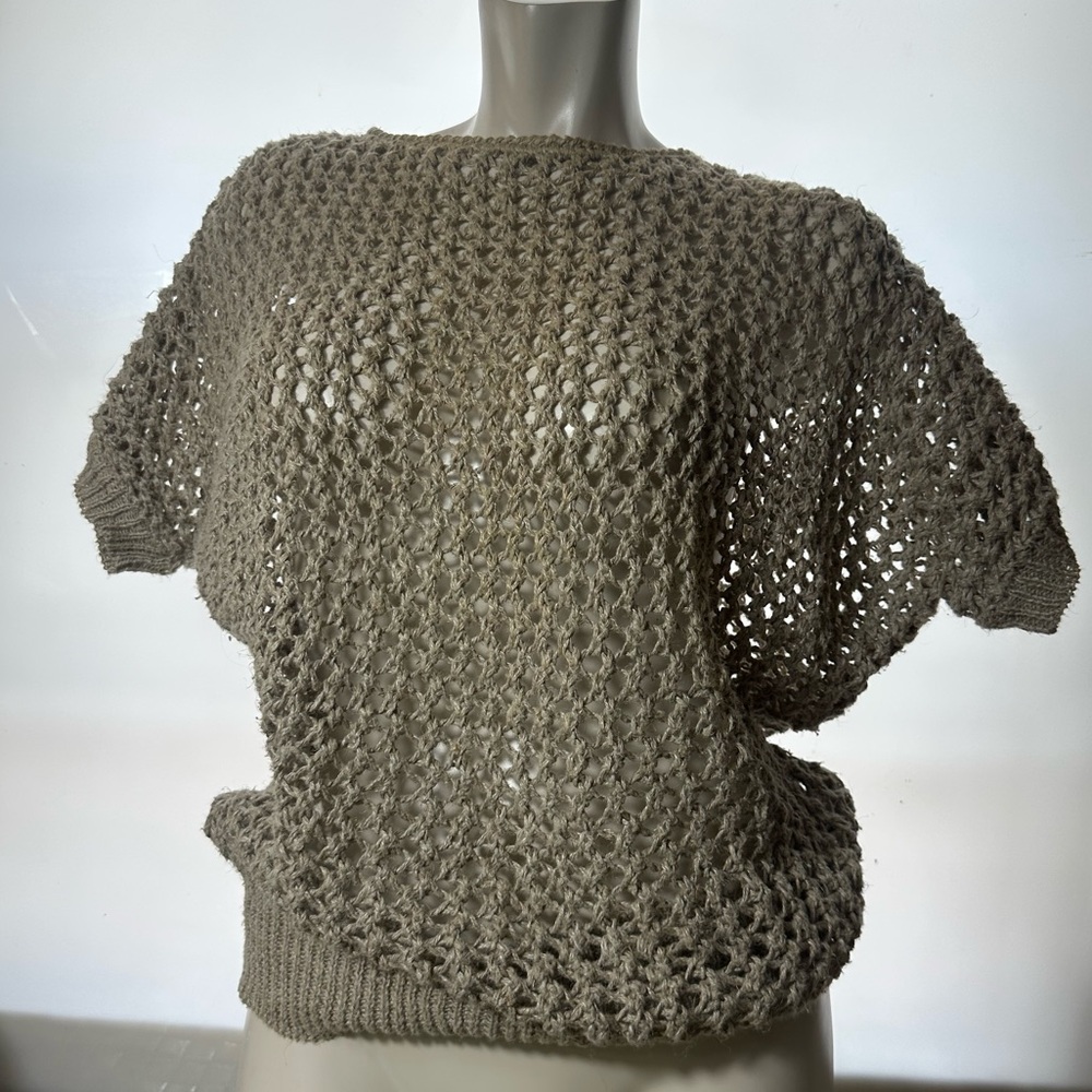 Rare Vintage Amen Wardy Italian 100% linen crochet sweater